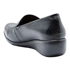 Hush Puppies Diandra Leather Wedge Heel Loafers Black -Savannah Shop 604388 C 0001 00 2