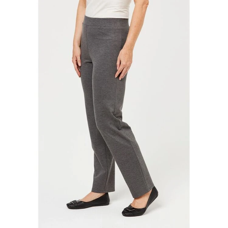 Savannah Straight Leg Ponte Pant Charcoal 5 Savannah Straight Leg Ponte Pant Charcoal - Image 3