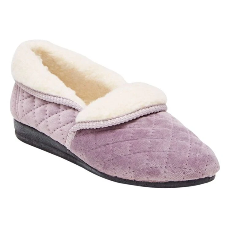 Grosby Sare Women's Quilted Slippers Lavender 4 Grosby Sare Women's Quilted Slippers Lavender - Image 2