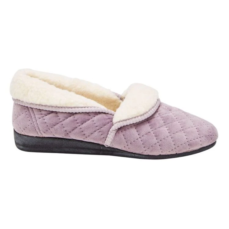 Grosby Sare Women's Quilted Slippers Lavender 6 Grosby Sare Women's Quilted Slippers Lavender - Image 4