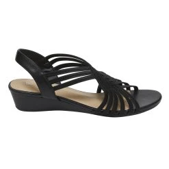 Savannah Angela Women's Wedged Sandal Black -Savannah Shop 622175 C 0001 00
