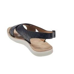 Khoko Joslyn Women's Cross Strap Sandal Black & Croc -Savannah Shop 623014 C 1005 56 2