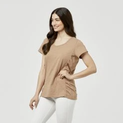 Khoko Collection BCI Cotton Twist Front Tee Biscuit Small -Savannah Shop 623653 C 0260 13 2