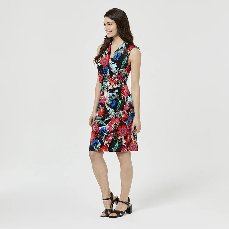 Jane Lamerton Mock Wrap Jersey Dress Tropic 5 Jane Lamerton Mock Wrap Jersey Dress Tropic - Image 3