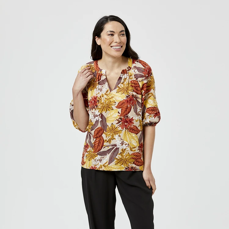 JB Jayson Brunsdon Puff Sleeve Top Tropic 6 JB Jayson Brunsdon Puff Sleeve Top Tropic - Image 4