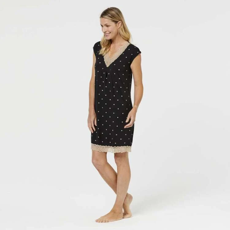 Jane Lamerton Spot Lace Nightie Beige & Black Extra Small 5 Jane Lamerton Spot Lace Nightie Beige & Black Extra Small - Image 3