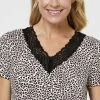 Jane Lamerton Leopard Lace Sleep Tee Camel Small -Savannah Shop 625390 C 0251 24 4