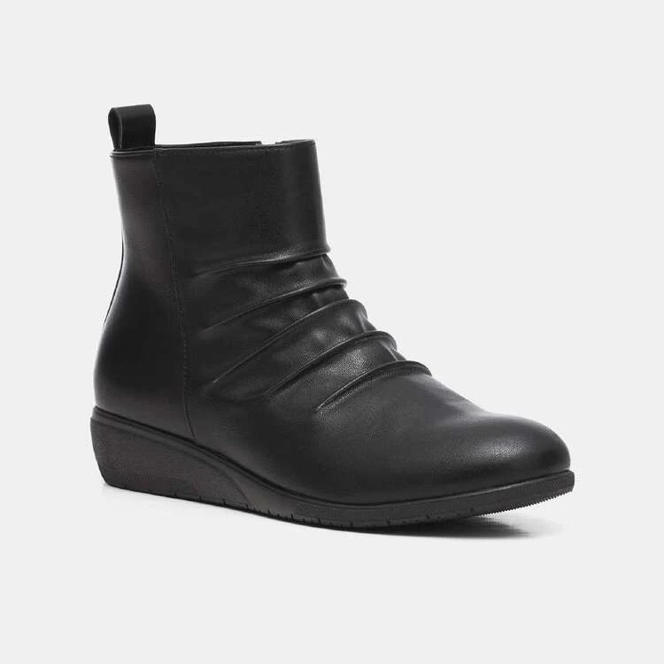 Savannah Billie Low Wedge Twin Zip Boot Black 6 Savannah Billie Low Wedge Twin Zip Boot Black - Image 4