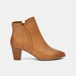Hush Puppies Ignite Block Heel Ankle Boot Tan 5 -Savannah Shop 630971 C 0921 66