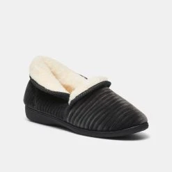 Grosby Camilla Fur Lined Slipper Charcoal -Savannah Shop 631295 C 0010 00 2