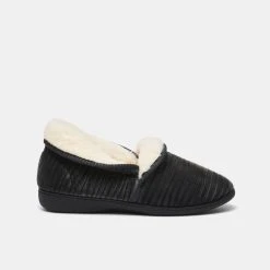 Grosby Camilla Fur Lined Slipper Charcoal -Savannah Shop 631295 C 0010 00