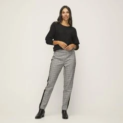 Jane Lamerton Contrast Houndstooth Pant Black & Ivory 9 Jane Lamerton Contrast Houndstooth Pant Black & Ivory -Savannah Shop 631692 C 1006 17