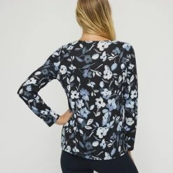 Savannah Vee Neck Cosy Top Floral Print -Savannah Shop 631773 C 0962 37 2