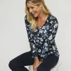 Savannah Vee Neck Cosy Top Floral Print 1 Savannah Vee Neck Cosy Top Floral Print -Savannah Shop 631773 C 0962 37 3