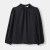 Khoko Smart Mock Neck Blouse Black