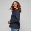 Savannah Textured Cowl Neck Top Navy -Savannah Shop 632993 C 0410 00 5