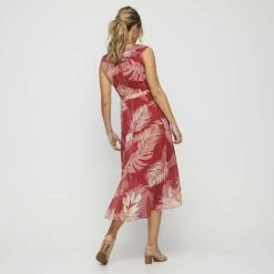 JB Jayson Brunsdon V Neck Ruffle Dress Palmarosa 8 JB Jayson Brunsdon V Neck Ruffle Dress Palmarosa -Savannah Shop 634842 C 0670 73 2