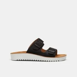 Savannah Meg 20mm Double Strap Sandal Black -Savannah Shop 638983 C 0001 00