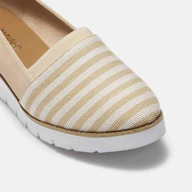 Savannah Liberty Wedge Slip On Natural Stripe 3 Savannah Liberty Wedge Slip On Natural Stripe