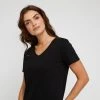 Khoko Basics Vee Neck Cotton Printed Tee Black -Savannah Shop 639772 C 0001 00 5