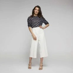 Jane Lamerton Gather Sleeve Blouse Spot Print