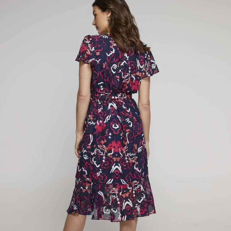 Jane Lamerton Ruffle Front Burnout Dress Abstract Print Multicoloured Print 10 6 Jane Lamerton Ruffle Front Burnout Dress Abstract Print Multicoloured Print 10 - Image 4