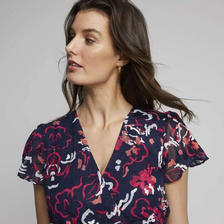 Jane Lamerton Ruffle Front Burnout Dress Abstract Print Multicoloured Print 10 4 Jane Lamerton Ruffle Front Burnout Dress Abstract Print Multicoloured Print 10 - Image 2