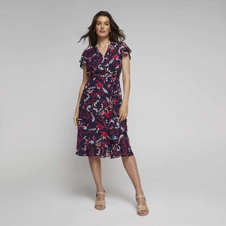 Jane Lamerton Ruffle Front Burnout Dress Abstract Print Multicoloured Print 10 7 Jane Lamerton Ruffle Front Burnout Dress Abstract Print Multicoloured Print 10 - Image 5