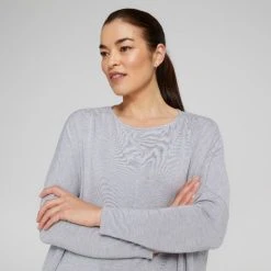 Anthology Drop Shoulder Swing Top Grey Marle -Savannah Shop 641020 C 0060 24 4