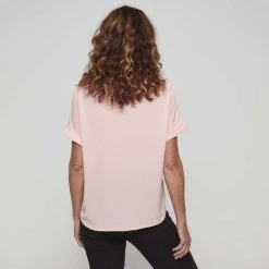 Khoko Smart Extended Sleeve Split Neck Top Petal Pink -Savannah Shop 641089 C 0662 62 6