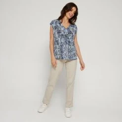 Savannah Cap Sleeve Tee Blue Print 9 Savannah Cap Sleeve Tee Blue Print -Savannah Shop 641845 C 1400 76 3