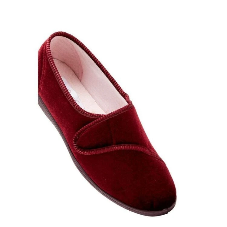 Grosby Lillian Velour Slippers Wine 11 3 Grosby Lillian Velour Slippers Wine 11