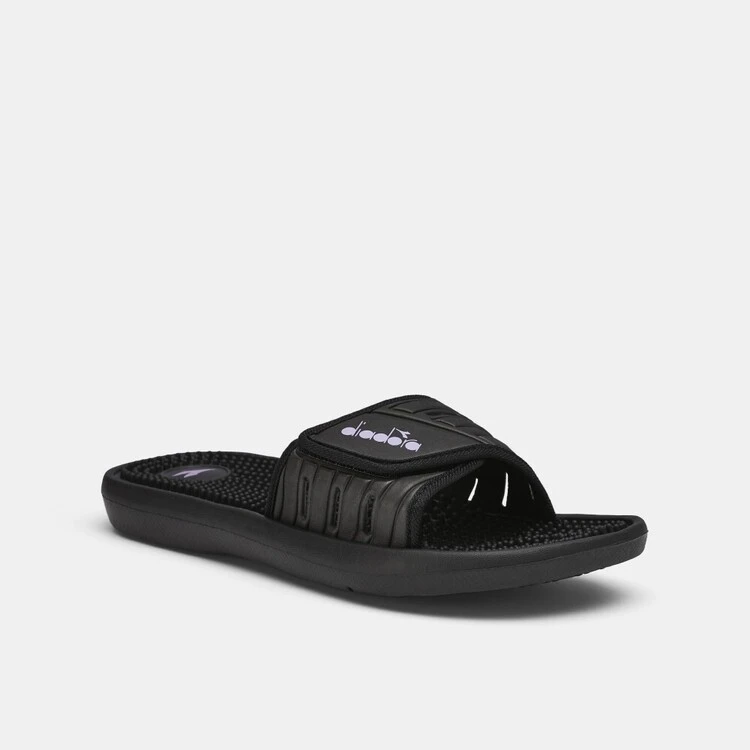 Diadora Women's Spa Slide Black & Purple 5 Diadora Women's Spa Slide Black & Purple - Image 3