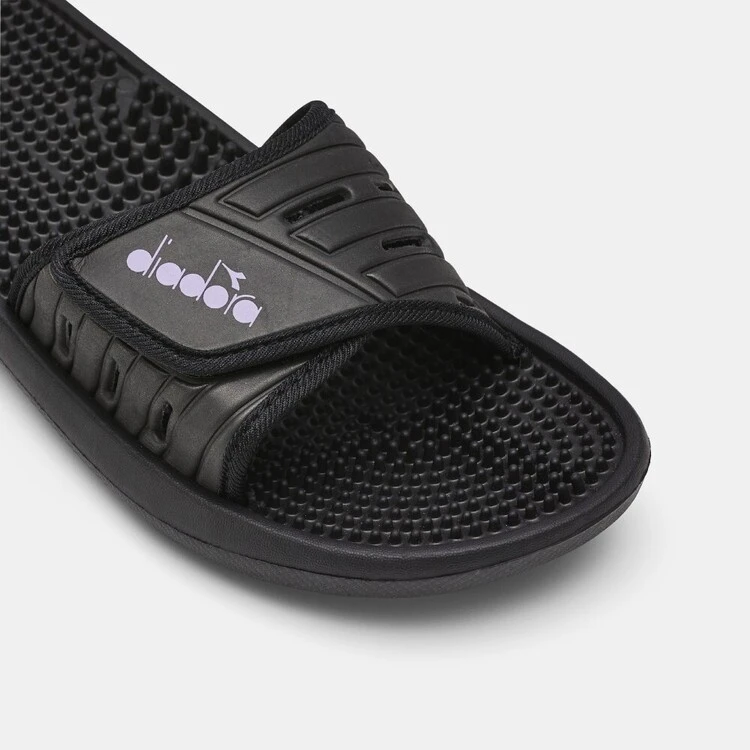 Diadora Women's Spa Slide Black & Purple 3 Diadora Women's Spa Slide Black & Purple