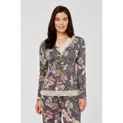 Jane Lamerton Winter Floral Lace Jersey Top Floral X Small -Savannah Shop BP621394001 floral msc