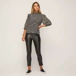 Leona Edmiston Ruby Shirred Trim Top Print 11 Leona Edmiston Ruby Shirred Trim Top Print -Savannah Shop BP623000001 print msc