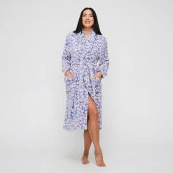 Sash & Rose Print Fleece Gown Leopard -Savannah Shop BP628564007 leopard dbe