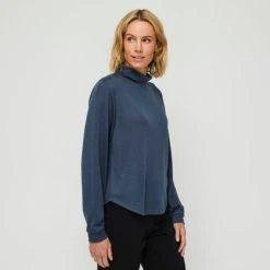 Khoko Collection High Neck Brushed Cosy Knit Top Denim XX Large 9 Khoko Collection High Neck Brushed Cosy Knit Top Denim XX Large -Savannah Shop BP630827001 denim den