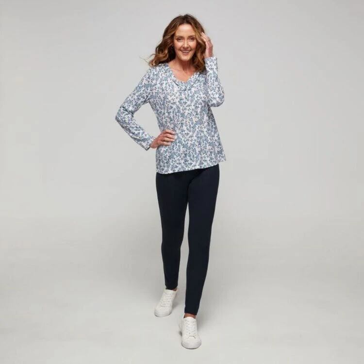 Savannah Brushed Ruched Vee Top Daisy 4 Savannah Brushed Ruched Vee Top Daisy - Image 2