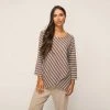 Anthology Long Sleeve Wrap Front Top Stripe -Savannah Shop BP631793006 stripe msc 4