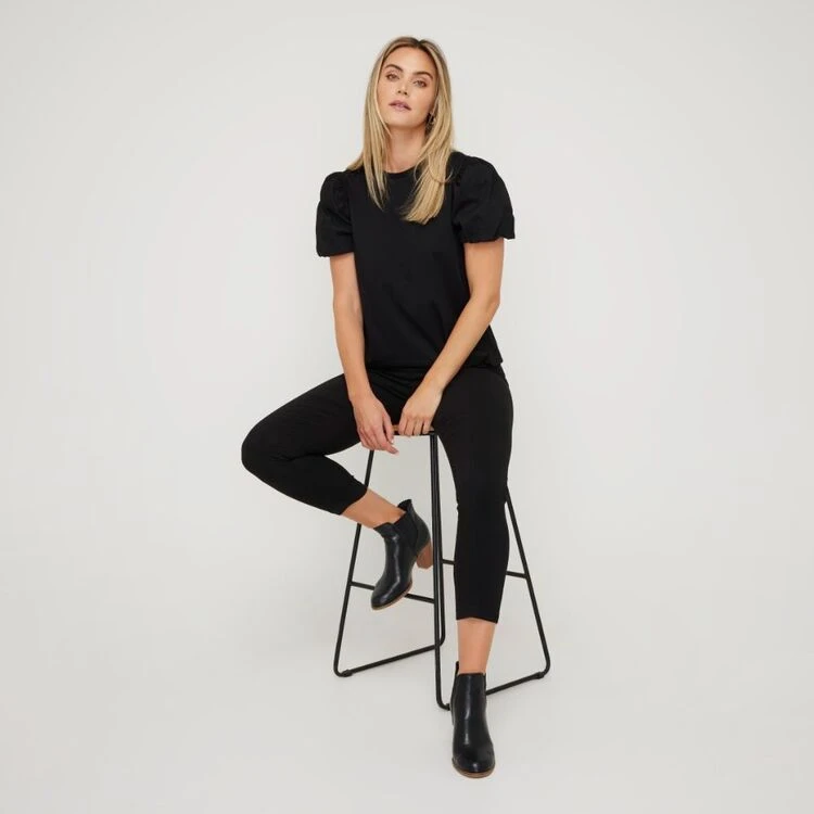 JB Jayson Brunsdon Women's Puff Sleeve Top Black 4 JB Jayson Brunsdon Women's Puff Sleeve Top Black - Image 2