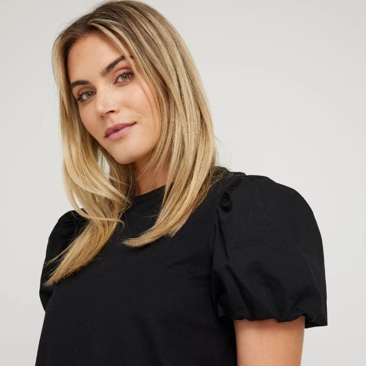JB Jayson Brunsdon Women's Puff Sleeve Top Black 3 JB Jayson Brunsdon Women's Puff Sleeve Top Black