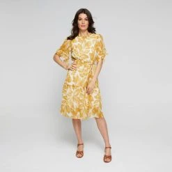 JB Jayson Brunsdon Women's Tier Frill Midi Dress Marigold -Savannah Shop BP634805001 marigold 5