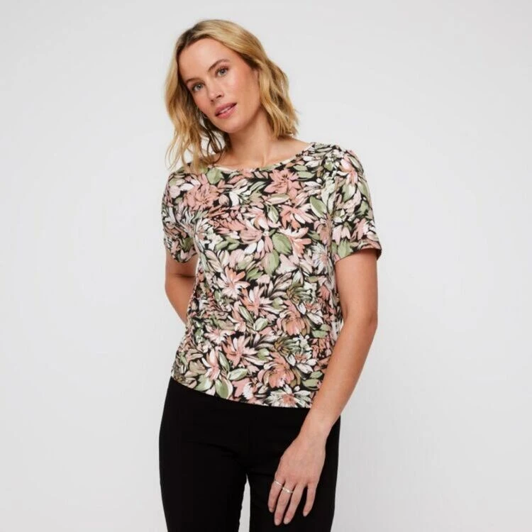 Khoko Smart Ruched Hem Jersey Top Magnolia X Large 3 Khoko Smart Ruched Hem Jersey Top Magnolia X Large