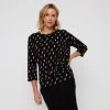 Khoko Smart Pleat Basque Jersey Top Black & Print 2 Khoko Smart Pleat Basque Jersey Top Black & Print -Savannah Shop BP634864001 blk prn 5