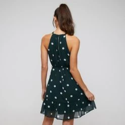 Stella Women's Rainforest Spot Halter Dress Green & White -Savannah Shop BP634876001 grn wht 3