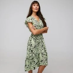 Stella Women's Apple Ditsy Frill Dress Green Combo -Savannah Shop BP634877001 grn combo