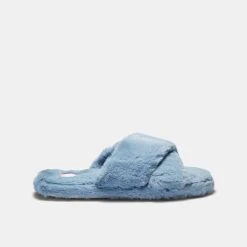 Sash & Rose Maisie Cross Strap Slippers Blue -Savannah Shop BP639508001 blue