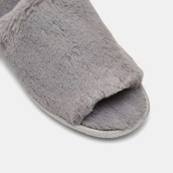 Sash & Rose Women's Marley Plush Slide Slipper Grey