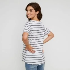KHOKO COLLECTION COTTON SLUB TEE -Savannah Shop BP639777001 stripe msc 2